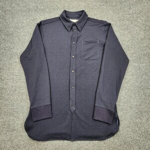 Black Apple Shirt Mens L (Fits as Medium) Blue Snap‎ Performance Stretch Canada
